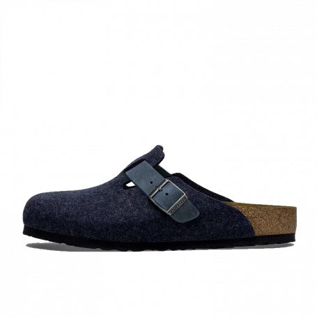 Birkenstock Boston Natural Leather Felt Narrow Midnight