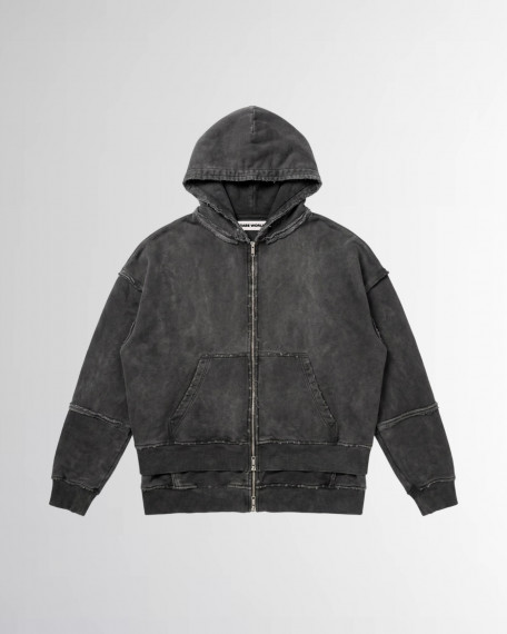 Зип-худи Sabe Double Zip Hooded Acid Wash Dark Grey