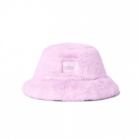 Alo Yoga Faux Fur Bucket Hat Sugarplum Pink