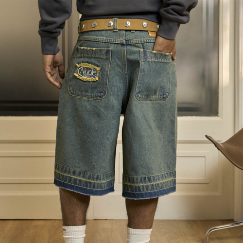Шорты Nude Project Old Baggy Basic Shorts Denim Medium Indigo