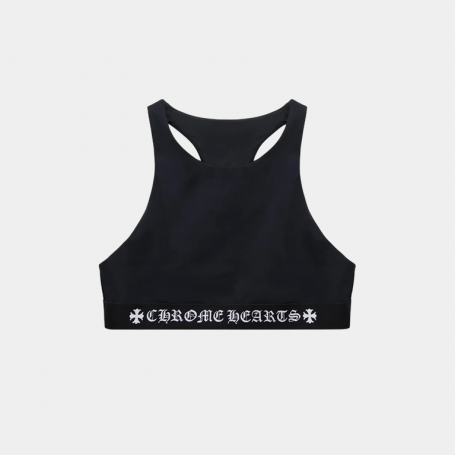 Бра Chrome Hearts White Logo Bra Black