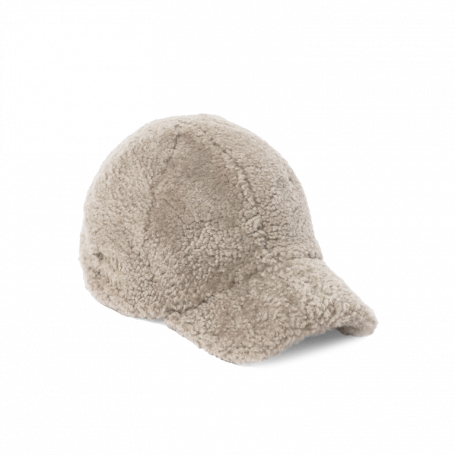 MIU MIU Shearling Baseball Cap Beige