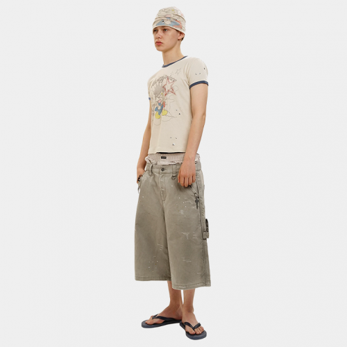 Шорты MasonPrince Paint Splatter Distressed Shorts Grey