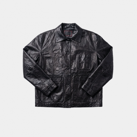 Куртка Algebraic Average Vintage Leather Oversized Jacket Black
