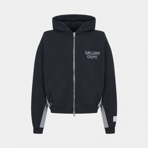 Зип-худи Gallery Dept Contrast Panel Sweatshirt Washed Black