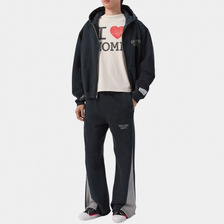 Зип-худи Gallery Dept Contrast Panel Sweatshirt Washed Black