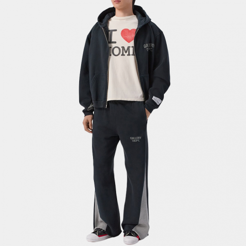 Зип-худи Gallery Dept Contrast Panel Sweatshirt Washed Black