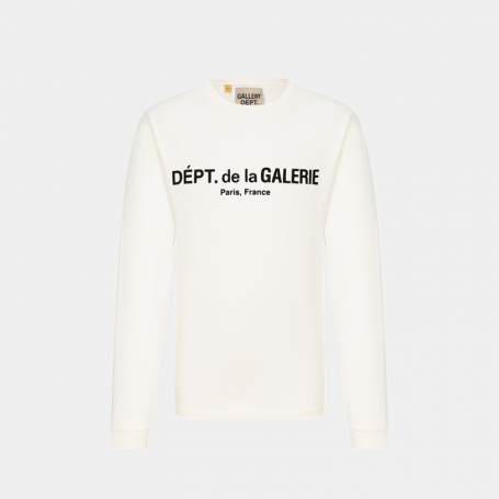 Лонгслив Gallery Dept French Logo Lux Long Sleeve Tee Washed Cream