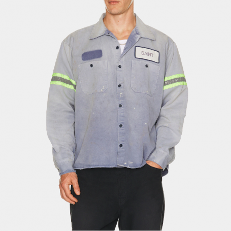 Рубашка Saint Mxxxxxx Line Cotton Shirt Blue
