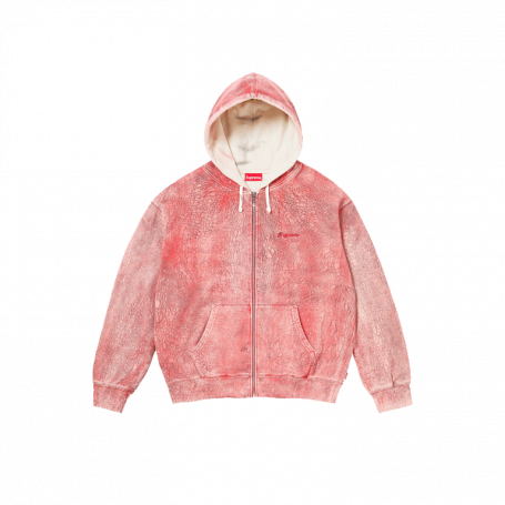 Supreme Crackle Zip Up Hoodie Red