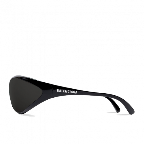 Balenciaga 90s Oval Sunglasses Black