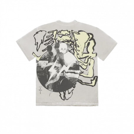 Travis Scott Cactus Jack + Kaws For Fragment Tee Aged Yellow
