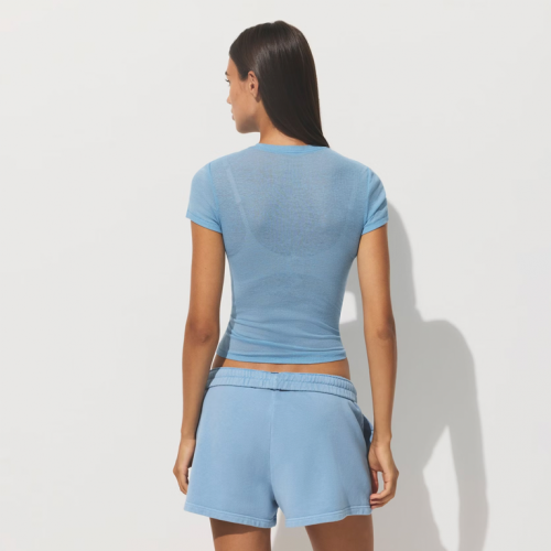 Футболка SKIMS Sheer Cotton T-Shirt Blue Bell