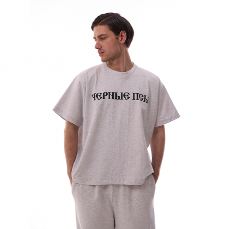 Футболка Yeezy Gosha Black Dogs T-shirt Heather Grey
