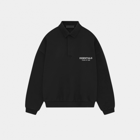 Fear of God Essentials Fleece Polo Black