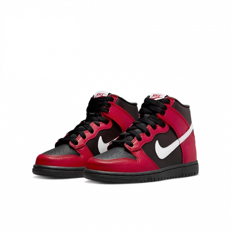 Nike Dunk High Black University Red White (PS) (Kids)