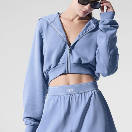 Зип-худи Alo Yoga Sweet Escape Zip Up Hoodie Crystal Clear Blue