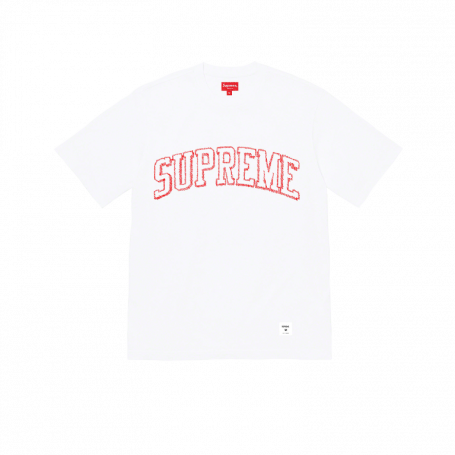 Supreme Sketch Embroidered S/S Top White