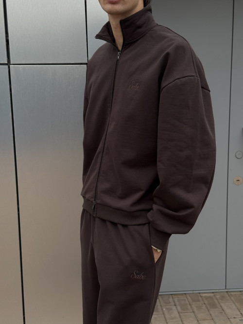 Анорак на молнии Sabe Full Zip-Up Sweatshirt Brown