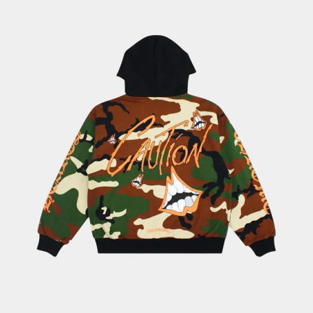 Зип-худи Chrome Hearts Matty Boy Caution Thermal Zip Up Hoodie Camo