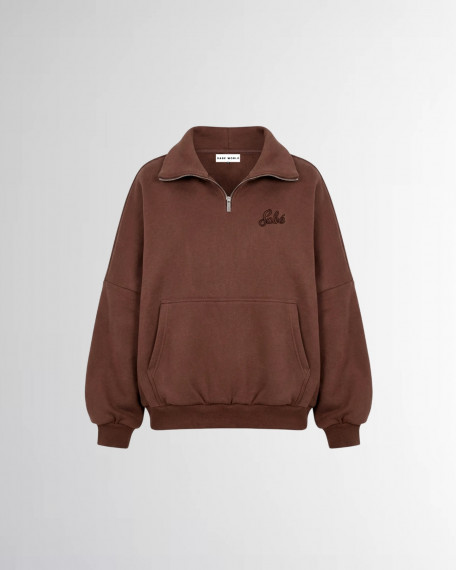 Зип-анорак Sabe Paris Cotton 3D Logo Half-Zip Brown