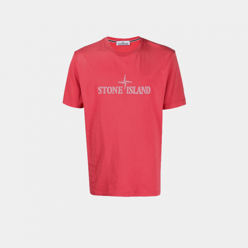 Футболка Stone Island Stitches Logo Sleeve T-Shirt Coral