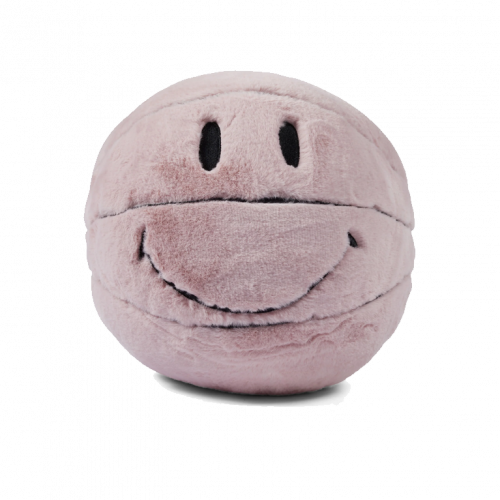 Market SMILEY Sherpa Basketball Pillow Blush