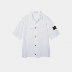 Рубашка Stone Island Cotton Cupro Short Sleeve Overshirt White