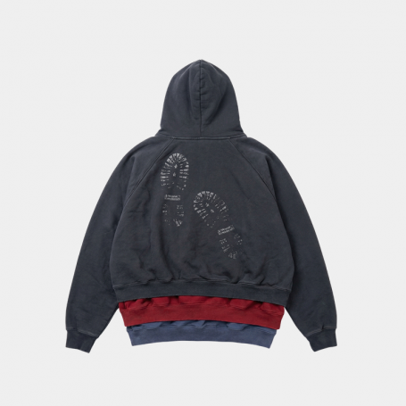 Худи MasonPrince Multi-Layer Hoodie Sweatshirt Washed Black