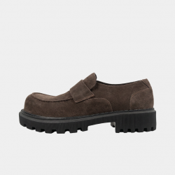 Лоферы MasonPrince Classic Brand Logo Embossed Loafers Suede Brown