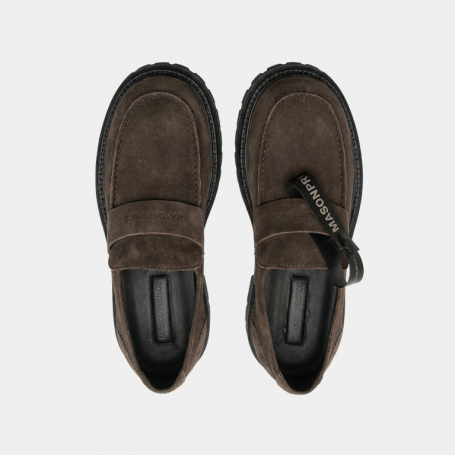 Лоферы MasonPrince Classic Brand Logo Embossed Loafers Suede Brown