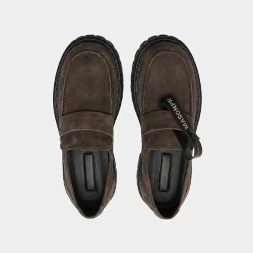 Лоферы MasonPrince Classic Brand Logo Embossed Loafers Suede Brown