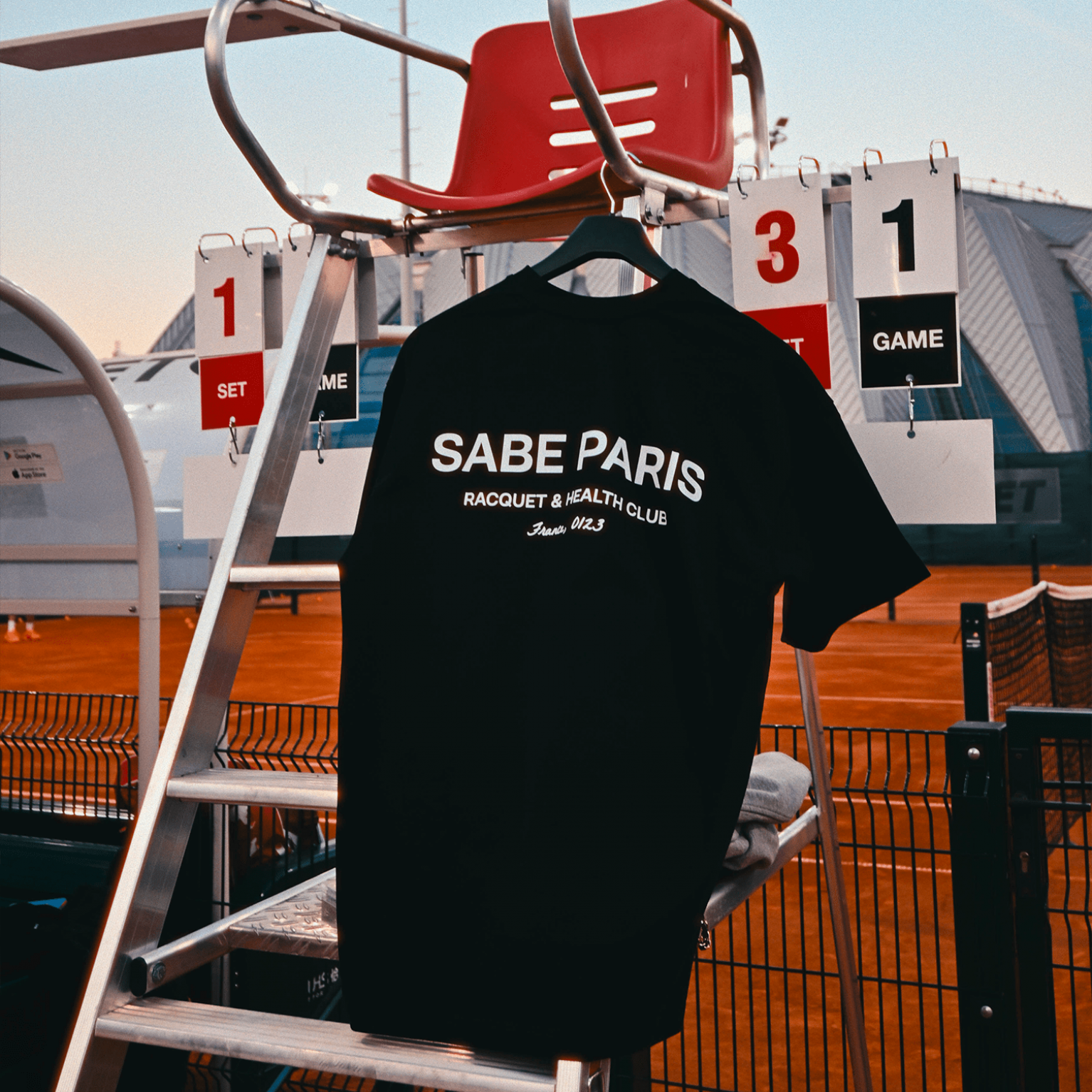 Sabe Paris Tennis Club T-Shirt Black