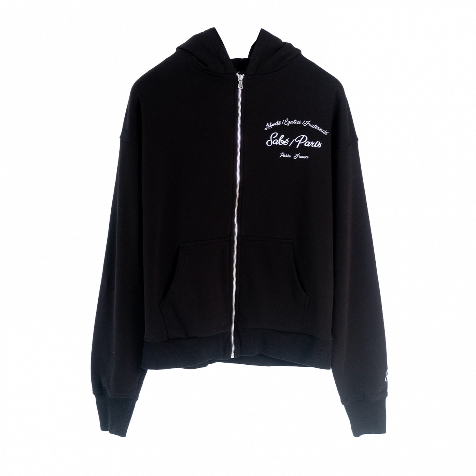 Sabe Paris Cotton Full-Zip Hoodie Black