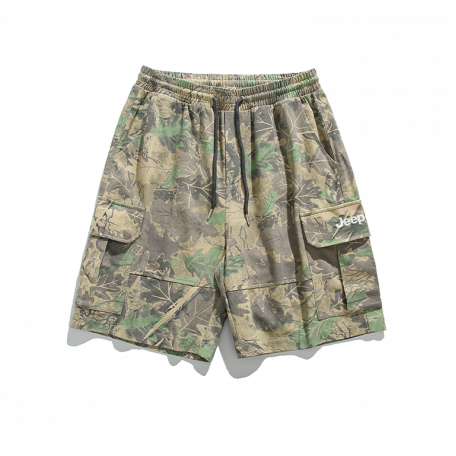 Jeep Washed Cargo Shorts Khaki Camo