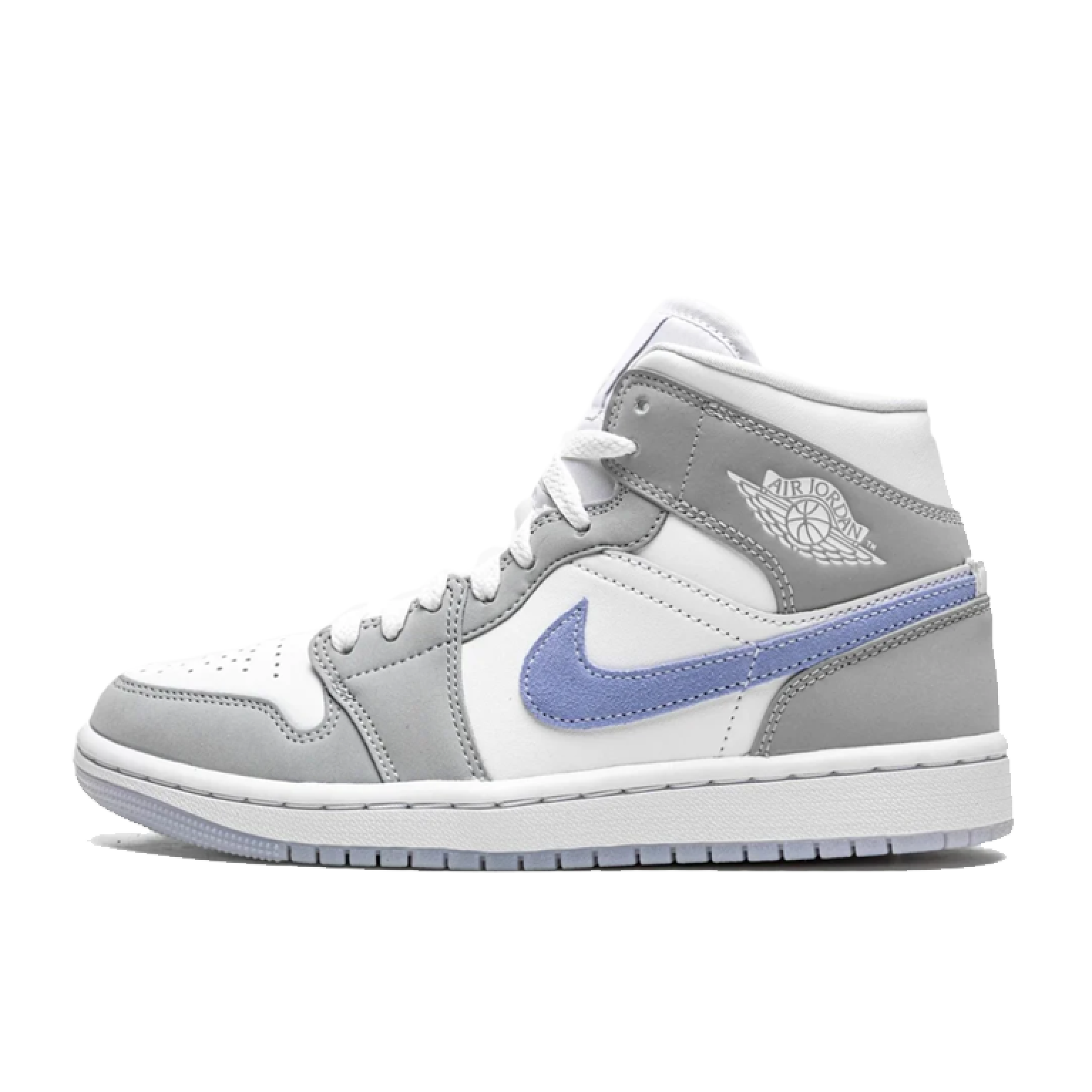 Кроссовки Air Jordan 1 Mid Wolf Grey Aluminum (W)