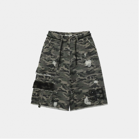 Шорты MoroMoro Cargo Distressed Shorts Military Green