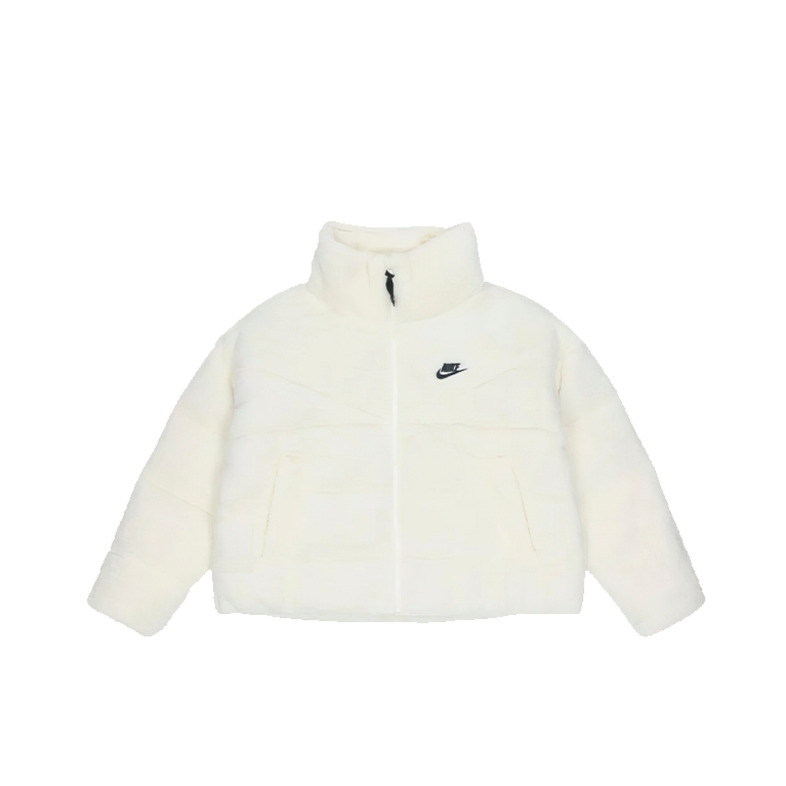 Nike Short Faux Fur Jacket White