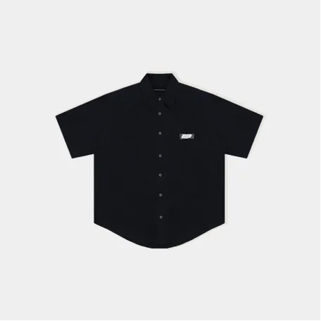 Рубашка MasonPrince Oversized Metal Label Short Sleeve Shirt Navy