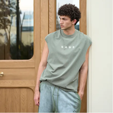 Футболка без рукавов Sabe Sleeveless T-shirt White Logo Green