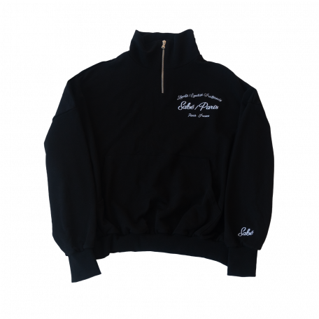 Sabe Paris Cotton Half-Zip Black