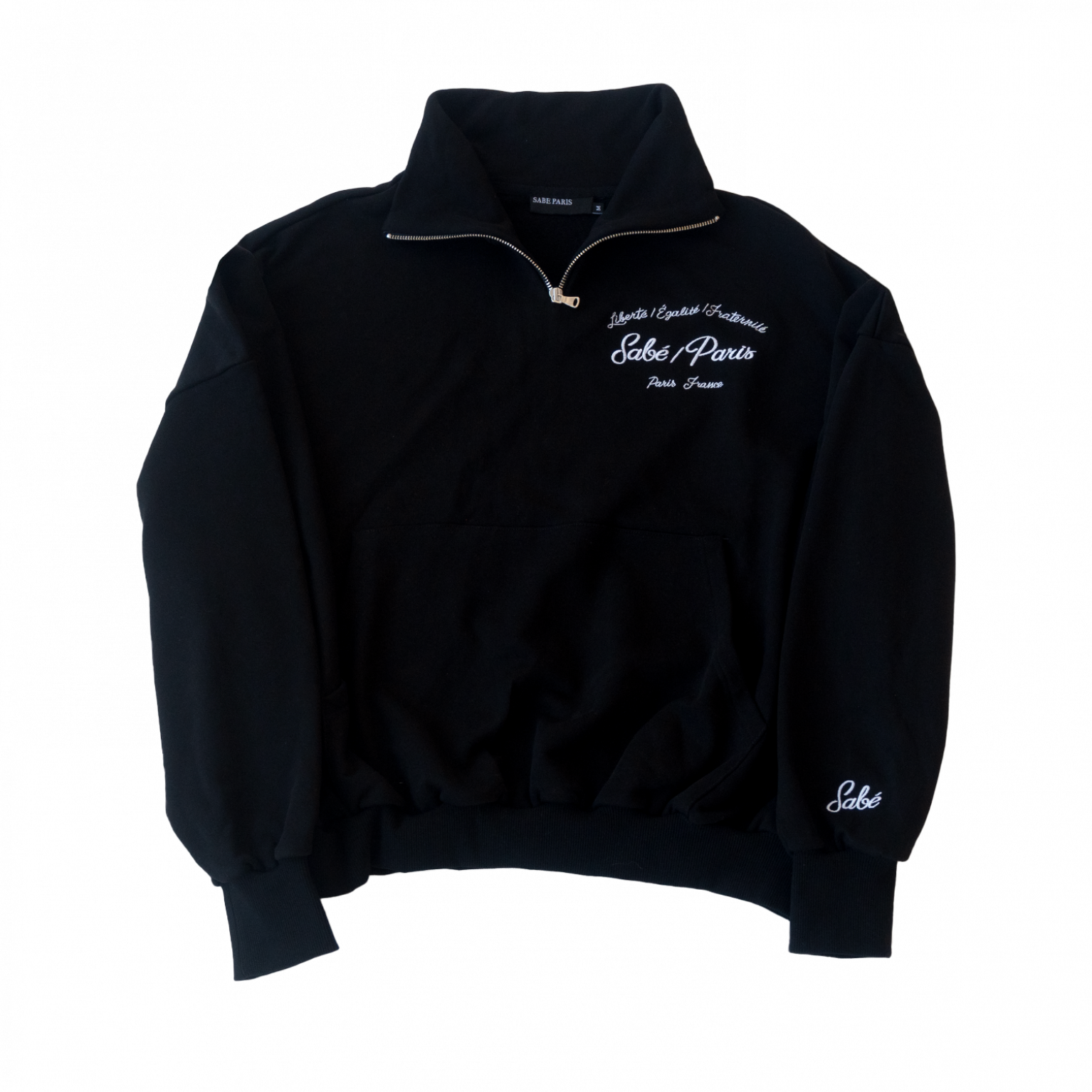 Sabe Paris Cotton Half-Zip Black