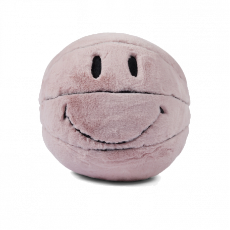 Market SMILEY Sherpa Basketball Pillow Blush