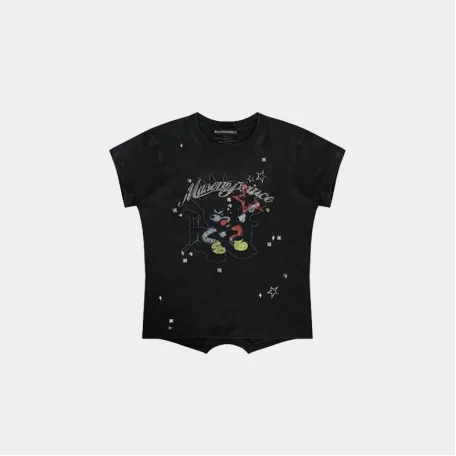 Футболка MasonPrince Grunge Rock Slim Fit Ringer T-Shirt Black