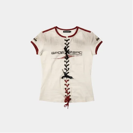 Футболка MasonPrince Lace-Up Slim Fit T-Shirt White