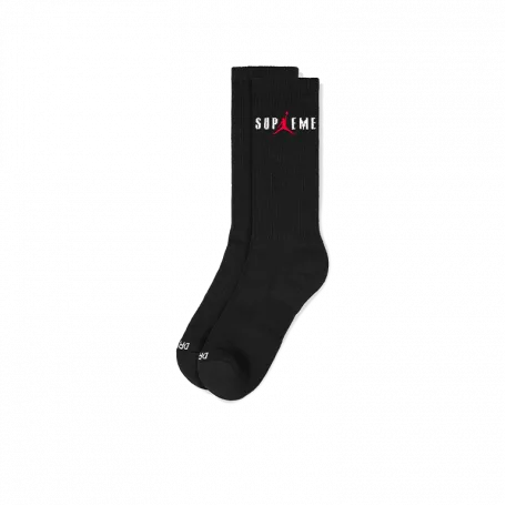 Supreme x Jordan Crew Socks (2 Pack) Black