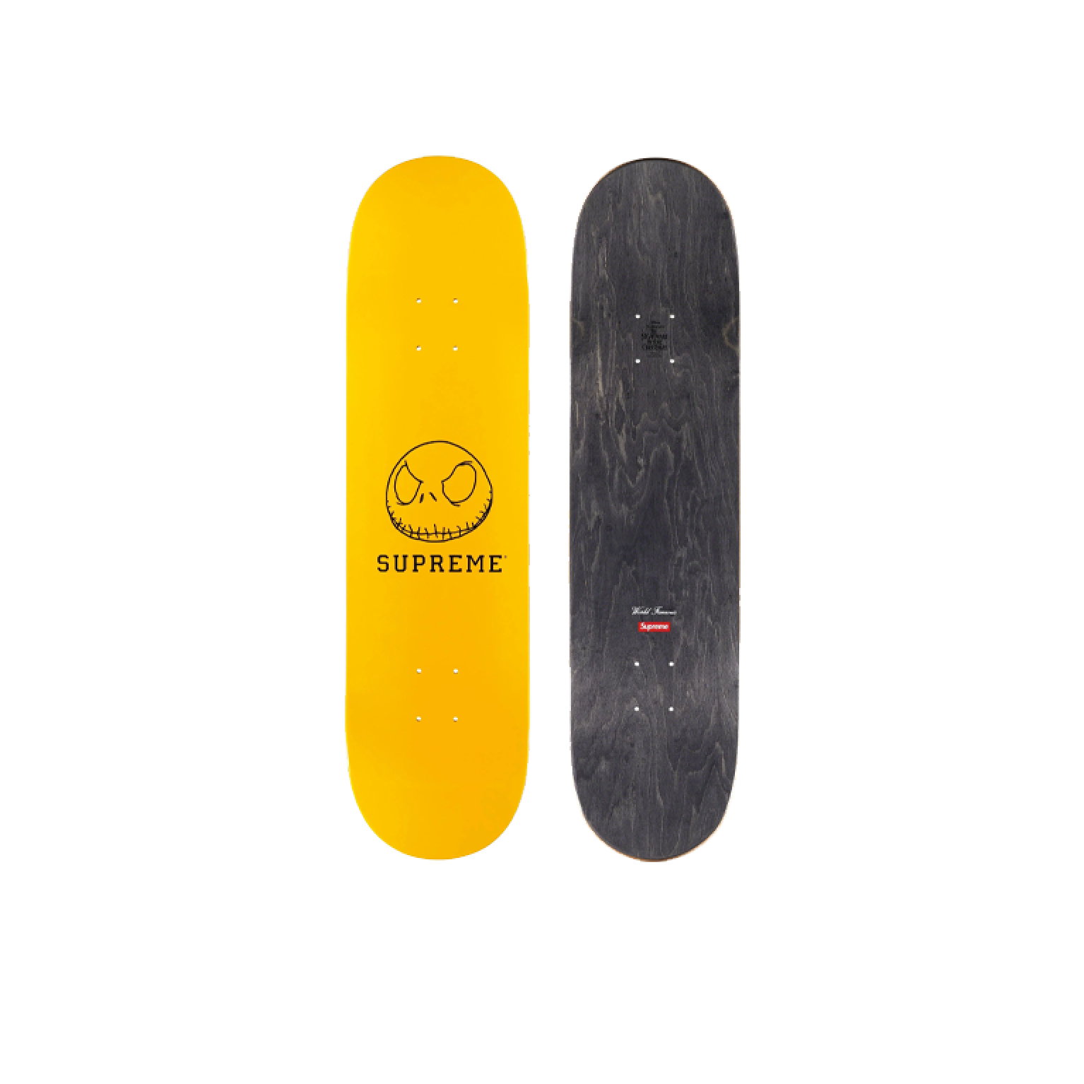 Supreme Skeleton Skateboard Deck Yellow