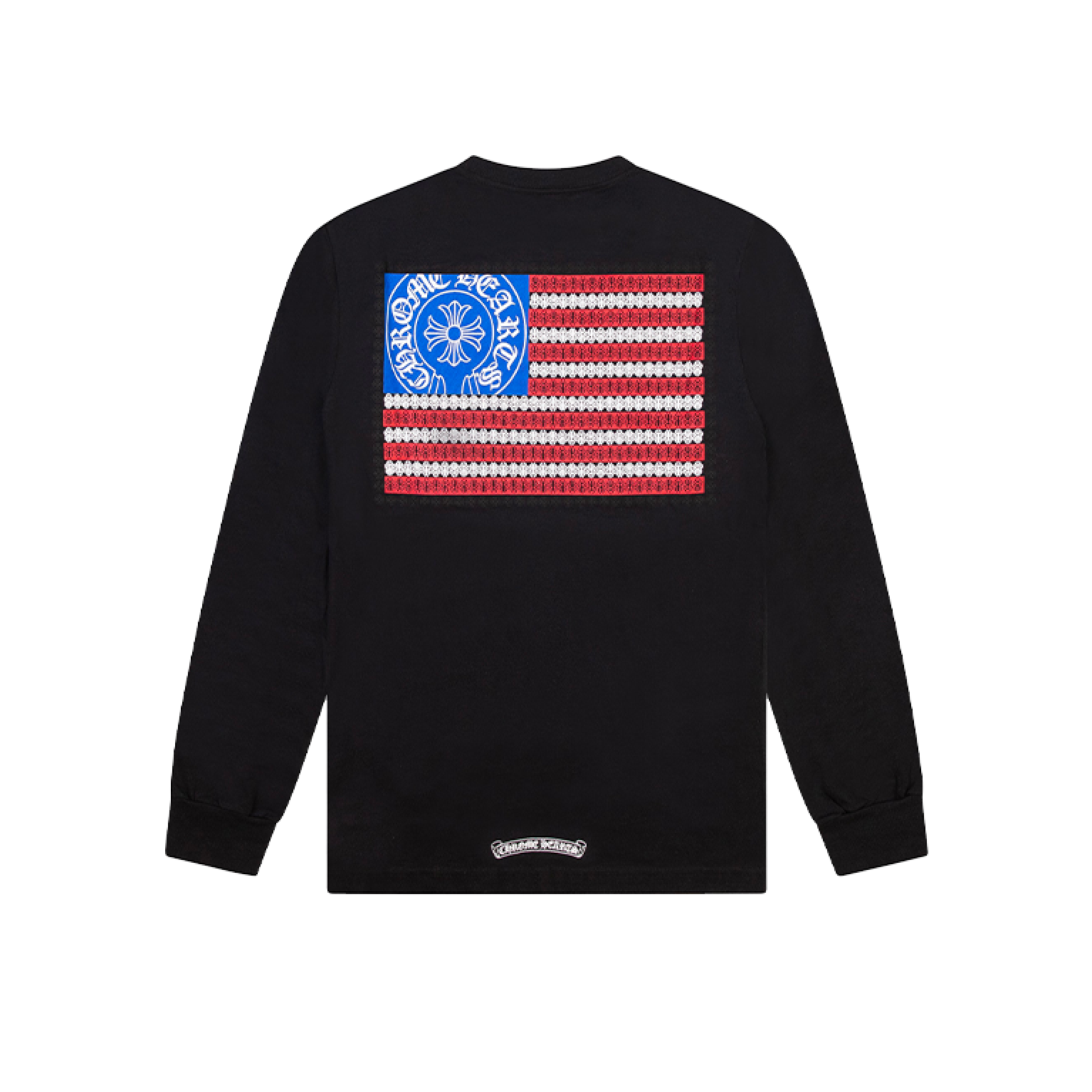 Chrome Hearts Dagger American Flag Black Long Sleeve Shirt