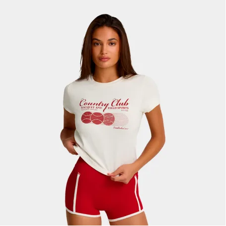 Футболка Bo+Tee Cropped Graphic T-Shirt Ivory