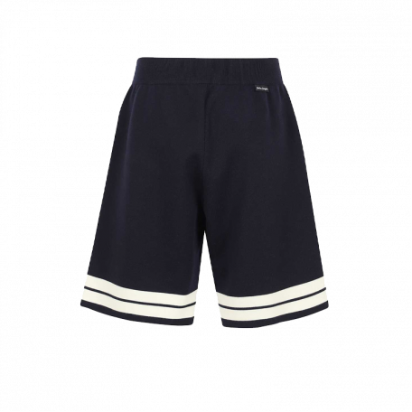 Palm Angels Track Knitted Shorts Navy Blue Off